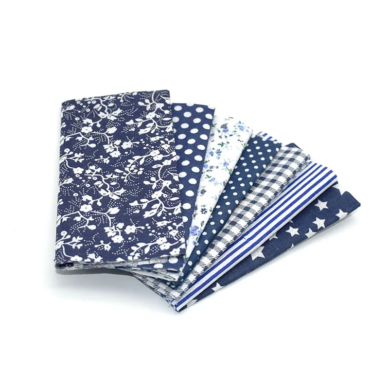007 navyblue 25 см x 25 см и 10 см x 10 см, комплект хлопковой ткани с принтом, ткань для шитья, для лоскутного шитья, рукоделия, материал ручной работы - Цвет: 007 navyblue