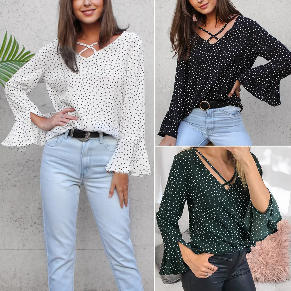 Сезон: весна–лето Для женщин Повседневное Свободная блузка шифон кроссовер