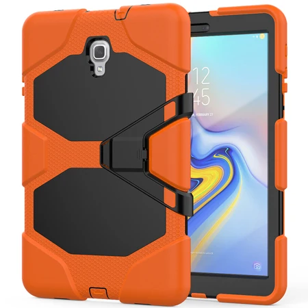 orange Чехол для Samsung Galaxy Tab A 10,5 SM-T590 T595 T597 с экранной пленкой силиконовый детский противоударный Броня прочный полный защитный - Цвет: orange