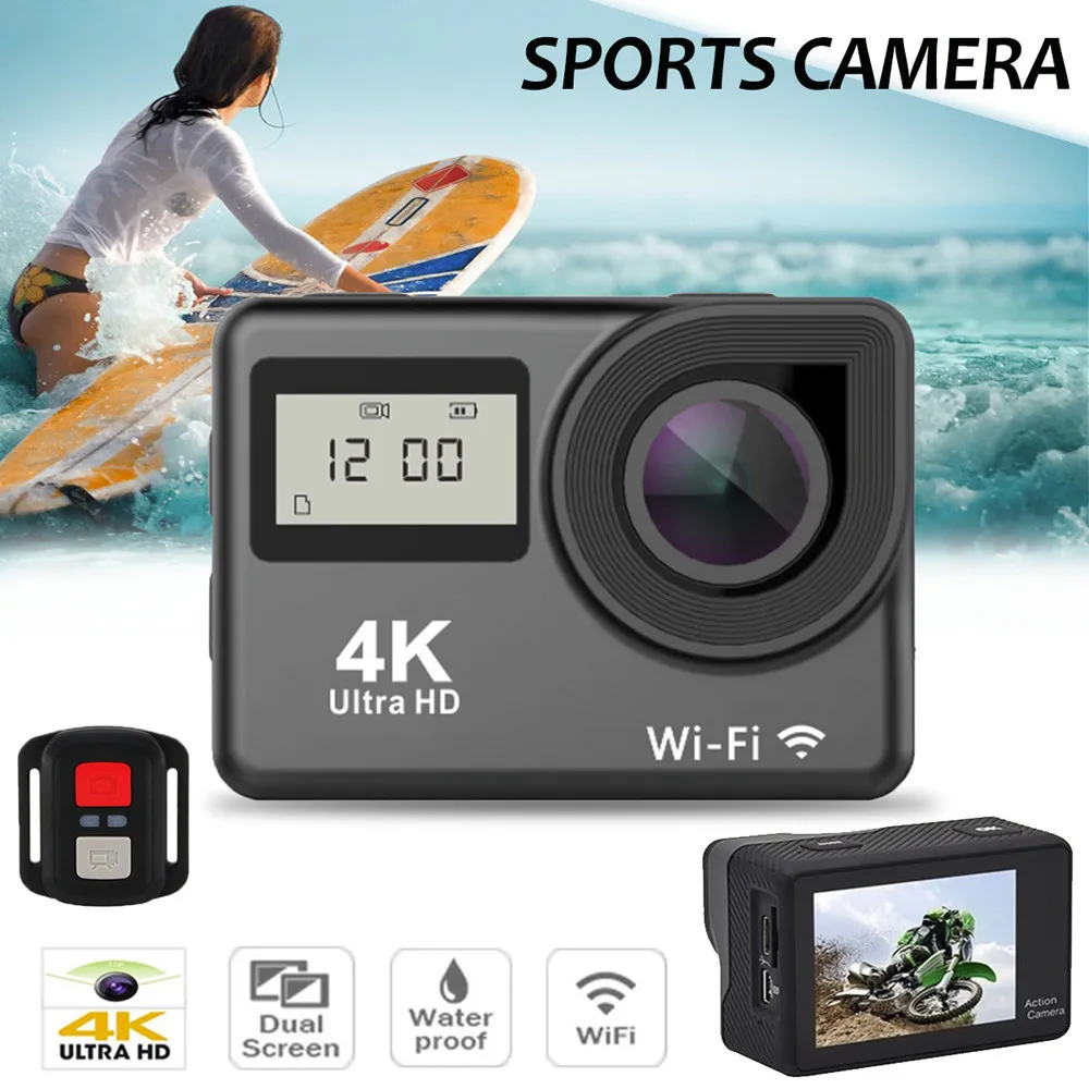 Newводонепроницаемый 4K двойной экран Wifi HD 1080P камера DVR камера видеокамера 16MP фотографии анти-встряхивание Веб камера мини камера