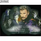 Французская певица 5d Сделай Сам алмазная живопись Джонни Холлидей 60x80 см полная квадратная Алмазная мозаика 3d Круглый музыкальный значок домашнего декора подарок