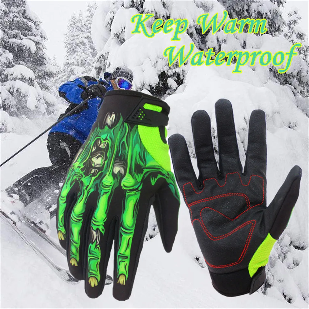 Пара зимние теплые водонепроницаемые лыжные спортивные перчатки для сноуборда