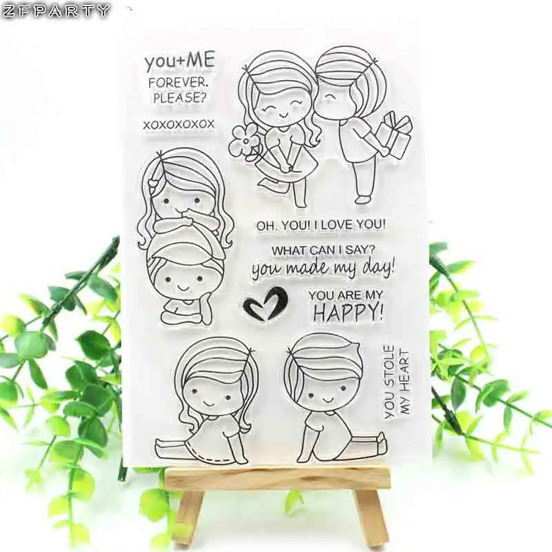 9 ZFPARTY Lovely Girl Прозрачный силиконовый штамп для скрапбукинга DIY/декоративная открытка для альбома G3 - Цвет: 9