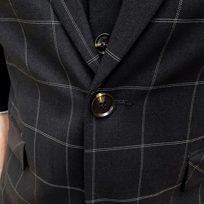 

Men Slim Fit Single-breasted 3-Piece Suit Blazer Dress Male Business Wedding Party Jacket Vest & Pants Ropa Hombre Formal