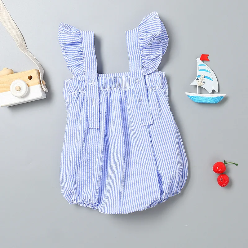 

Newborn Romper Baby Girls Clothes stripe sleeveless Bodysuit Bowknot cotton casual summer set Sunsuit 0-24M