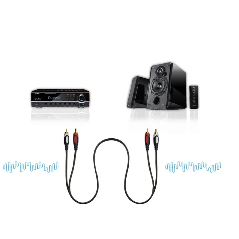 1 8 м аудио линия позолоченная медная Av 2RCATo 2 RCA папа кабель для Louderspeaker TV PC