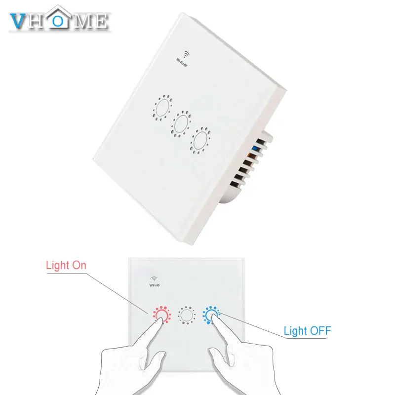 Отеля vhome пролегает Smart переключатель Wi-Fi ЕС Стандартный RF433mhz + Wifi Беспроводной