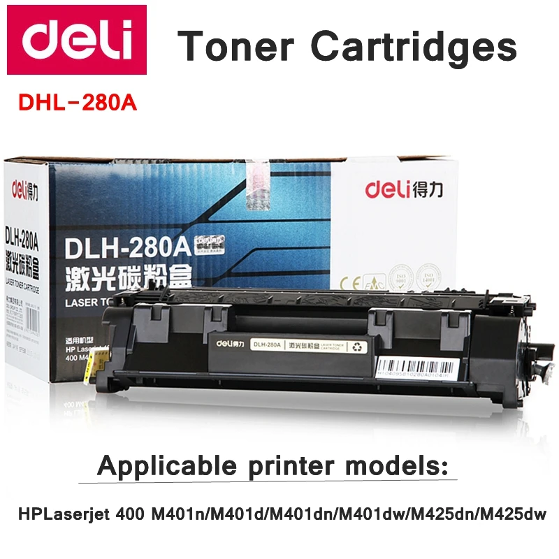 Deli 280A тонер картриджи для HPLaserjet 400 M401n/M401d/M401dn/M401dw/M425dn/M425dw включают 500 г Тонер