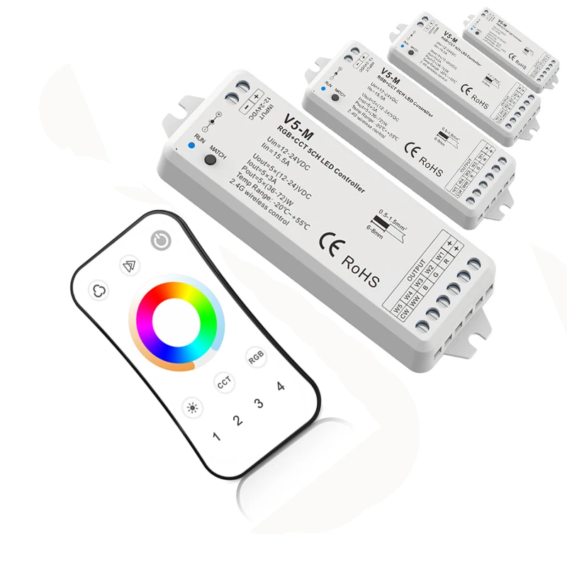 Новые светодиодные ленты RGBCCT контроллера 12V 2 4 г RF Беспроводной дистанционного 4A *