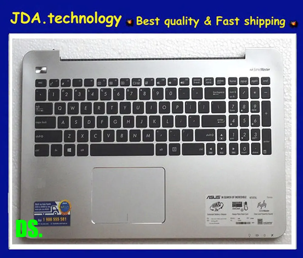 MEIARROW 95% Новый Серебряный чехол для ASUS X555M X555 K555L DX992L VM590L V555L US клавиатура верхняя