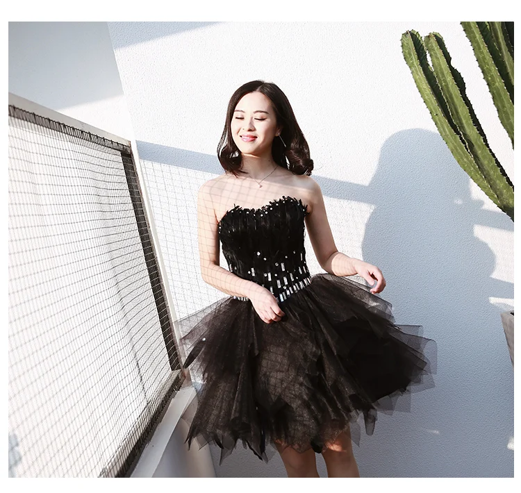Robe de soiree, сексуальное черное бальное платье, принцесса, без бретелек, вечерние платья, платья для выпускного вечера, vestido de festa, короткие букеты, платья для выпускного вечера