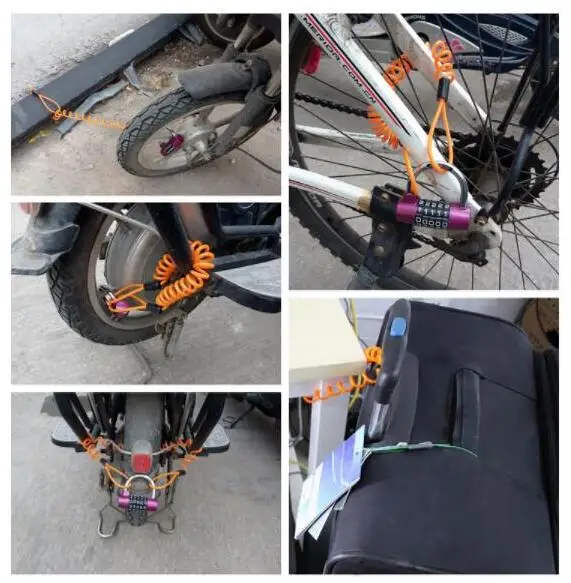 Robesbon 5 цветов 1 2 м противокражный супер-растягивающийся велосипедный замок шлем