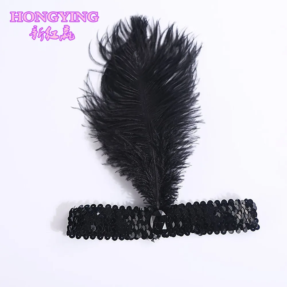 Индийский головной убор из страусиных перьев украшение для волос День