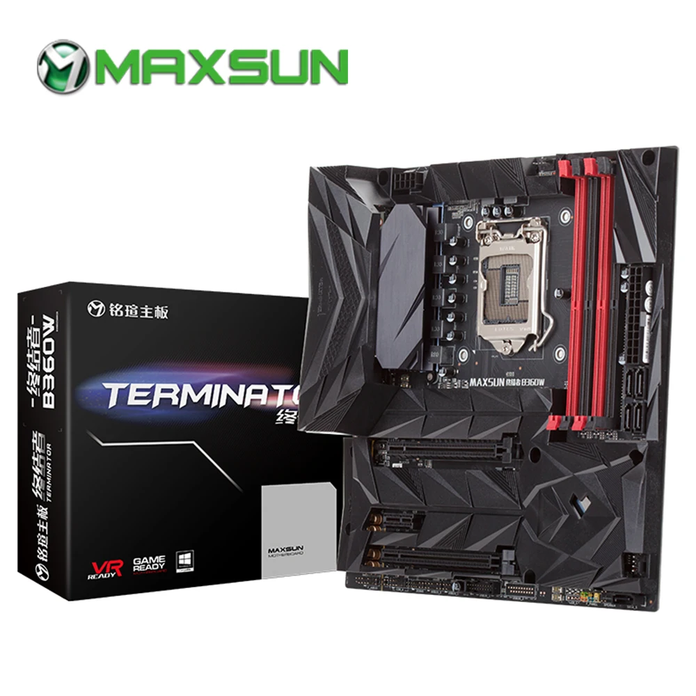 MAXSUN B360W Терминатор Материнская плата Intel B360 rams ddr4 память sata3.0 ssd M.2 SSD 24 + 8pin DP DVI HDMI