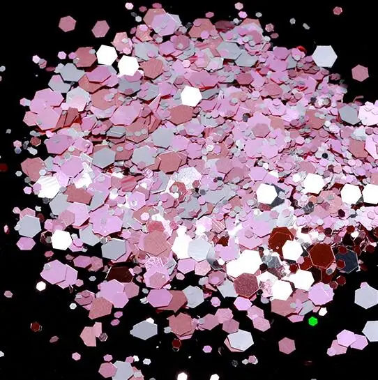 50g/bag Chunky Glitter Nail Sequins Iridescent Flakes Ultra-thin Colorful Mixed Paillette Festival Glitter Cosmetic Face Glitter