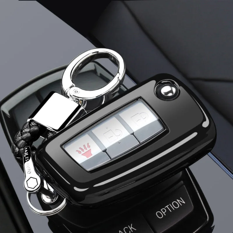 black with buckle Автомобильные аксессуары, брелок в виде ракушки крышка чехол для Nissan X-Trail Juke Qashqai Micra Pulsar складной ключ чехол - Название цвета: black with buckle