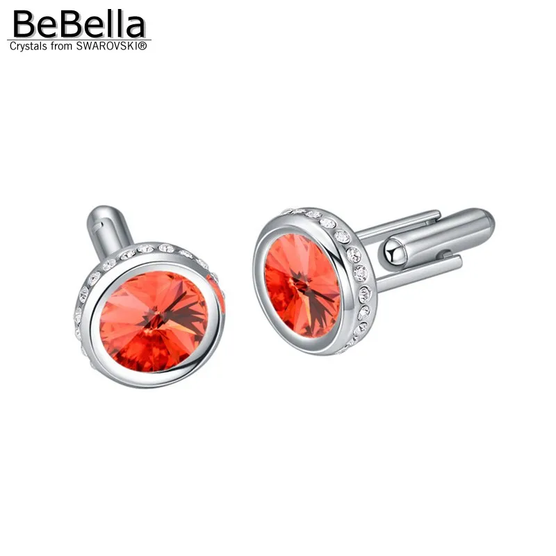 BeBella круглые запонки с кристаллами Сваровски мужские украшения для