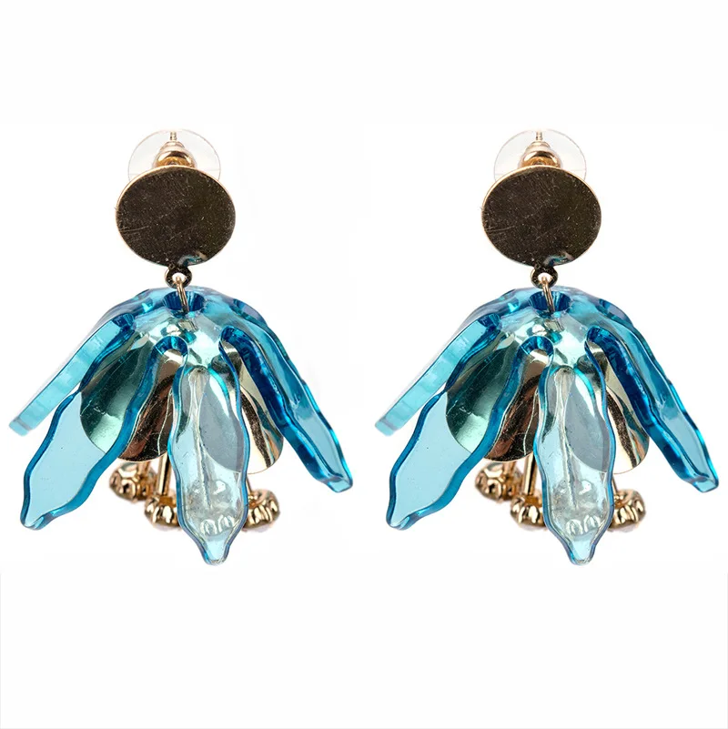 Flower Dangle Drop Earrings Fashion Jewelry 2017 Women Statement Boucles D'oreilles Fantaisie Pendantes | Украшения и