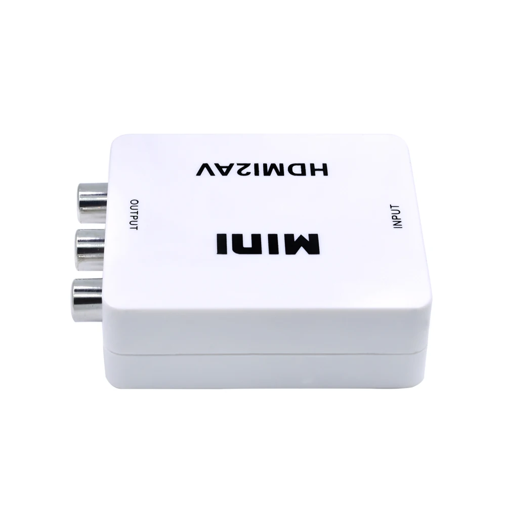 TISHRIC 100 шт. мини HDMI в AV конвертер аудио компонентный кабель HDMI2AV RCA CVBS NTSC Scaler HD TV