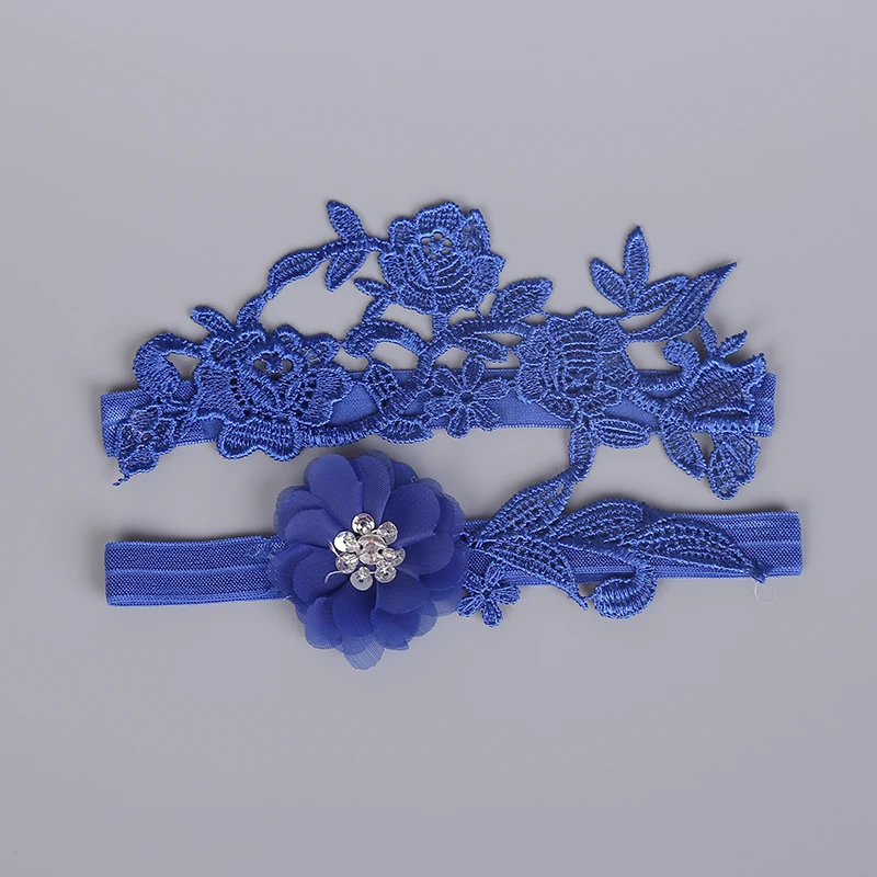 Подвязки высокого качества для невесты синие кружевные цветочные свадебные