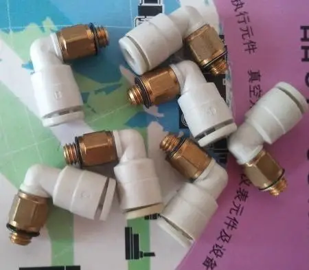 Новый японский тип мужской локоть pnematic одно касание фитинг KQ2L04-M6 (KQ2L04M6). 4 мм