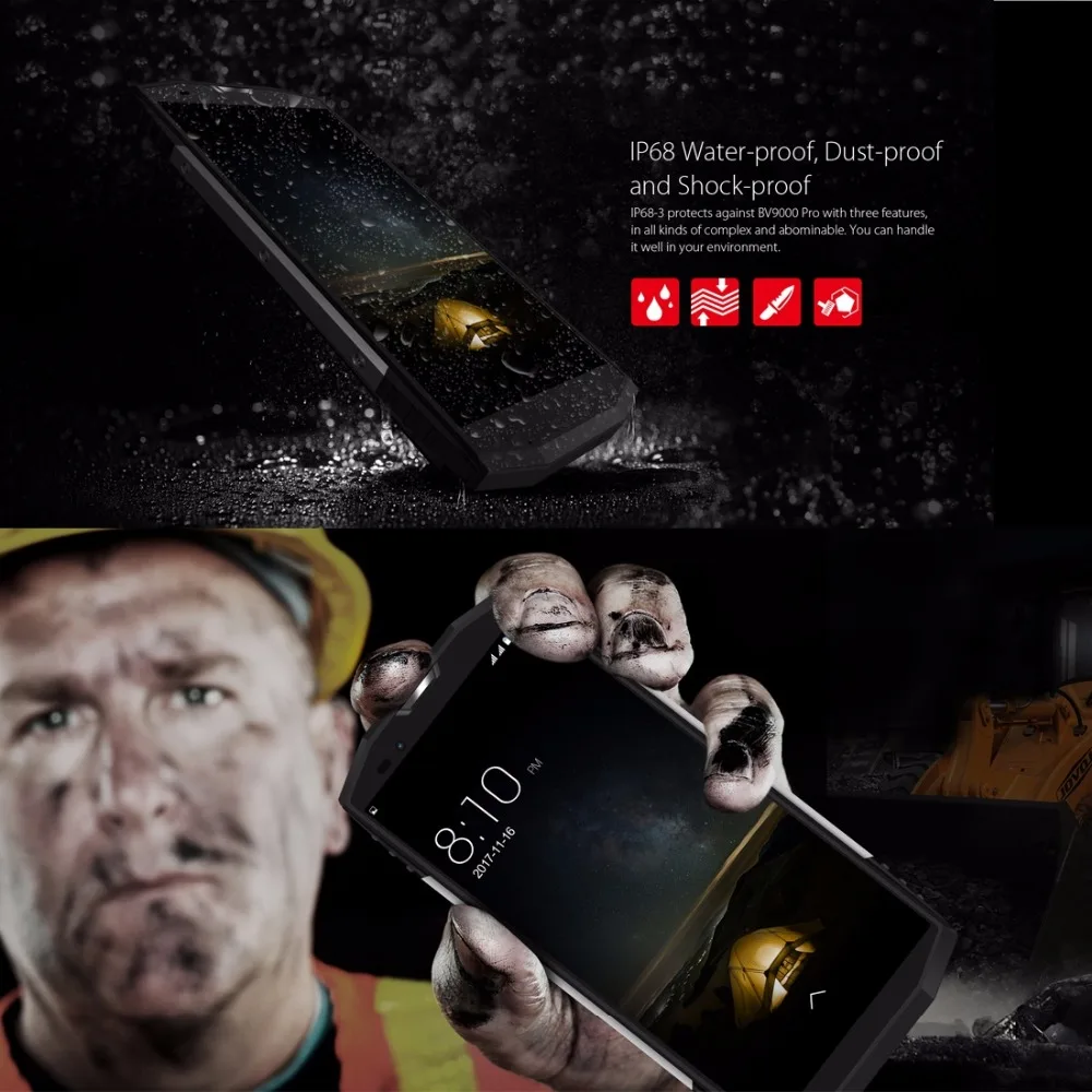 Blackview BV9000 Pro 5," 18:9 смартфон 6G+ 128G IP68 Водонепроницаемый P25 2,6 ГГц 4180 мАч Android 7,1 Двойная камера мобильный NFC телефон