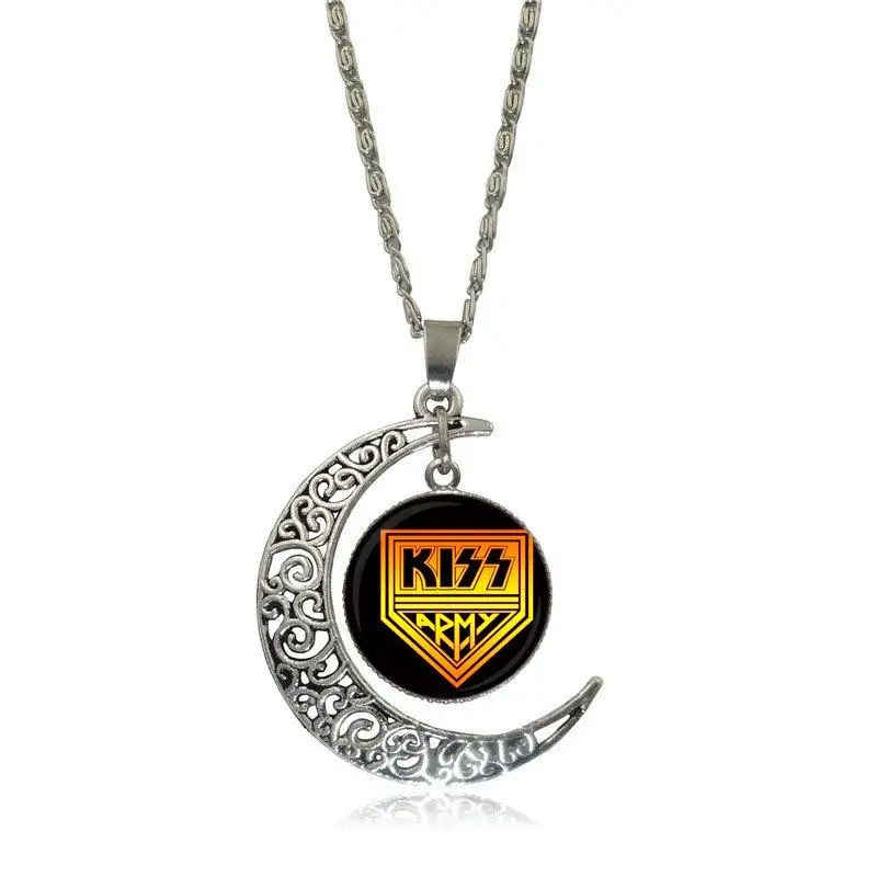 Ей эмалированная рок группа Kiss модное ожерелье ручной работы в форме Луны колье