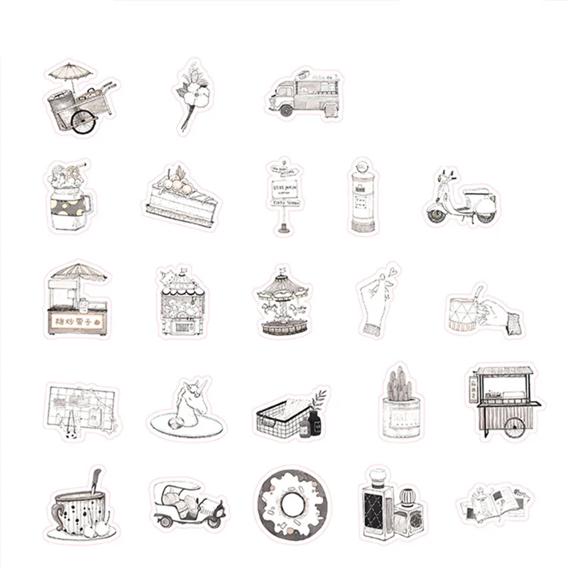 Корейские канцелярские принадлежности 46 шт./кор. Еда Единорог кактус этикетка