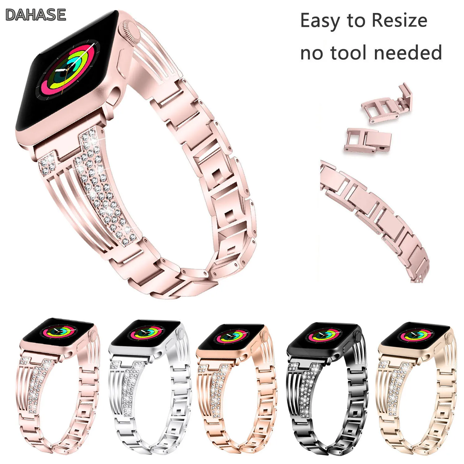 Женские часы с драгоценностями ремешок для Apple Watch 44 мм 40 42 38 Блестящий Алмазный