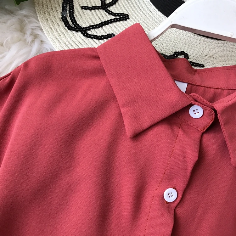 ALPHALMODA, повседневные рубашки с коротким рукавом+ шорты, женские комплекты из 2 предметов, однобортная блузка с карманами+ шорты с поясом, летние комплекты