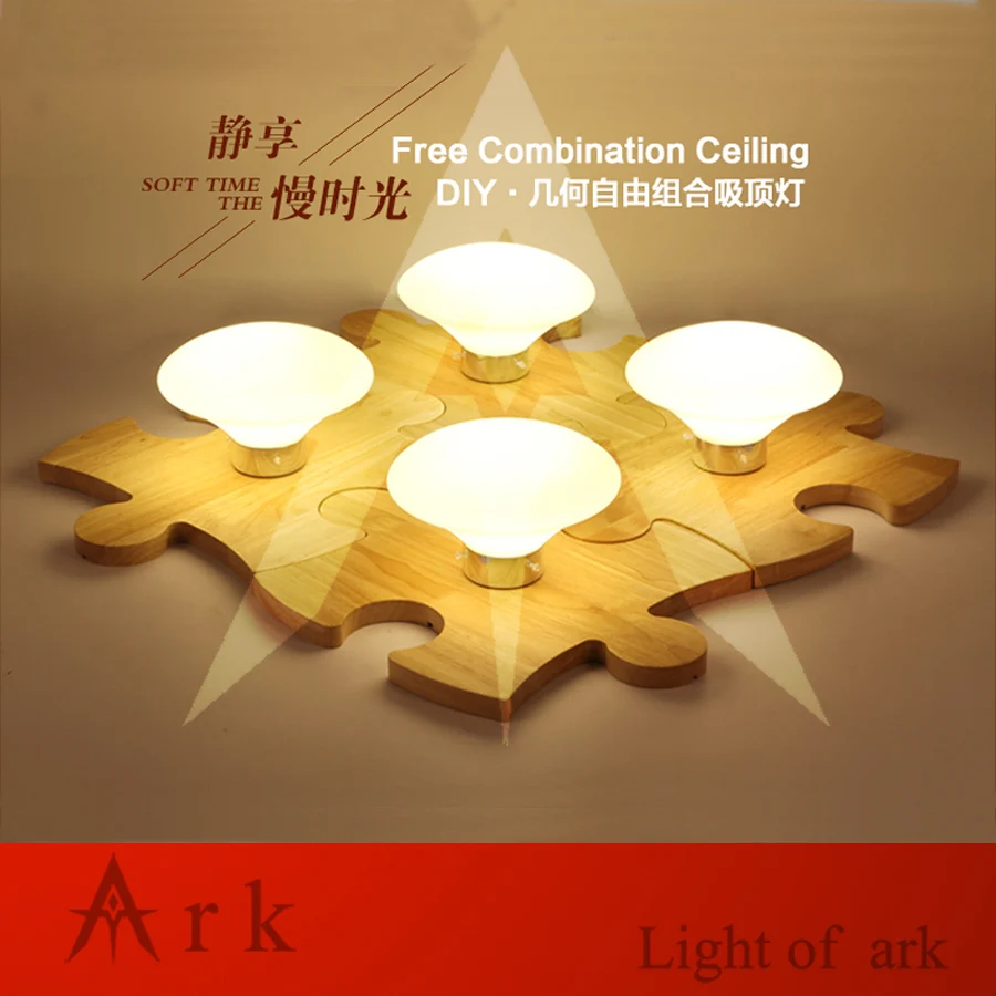 Ark light DIY Головоломка массив деревянный строительный блок Светодиодная