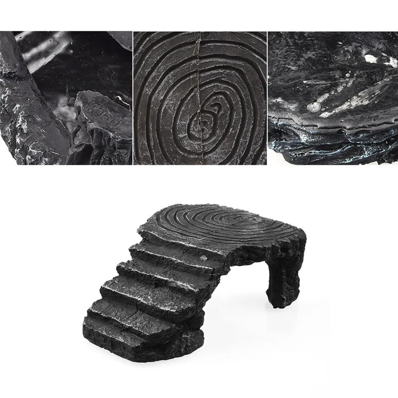 Смола черепаха греющая платформа угловой пандус пещера для рептилий новейший 2017