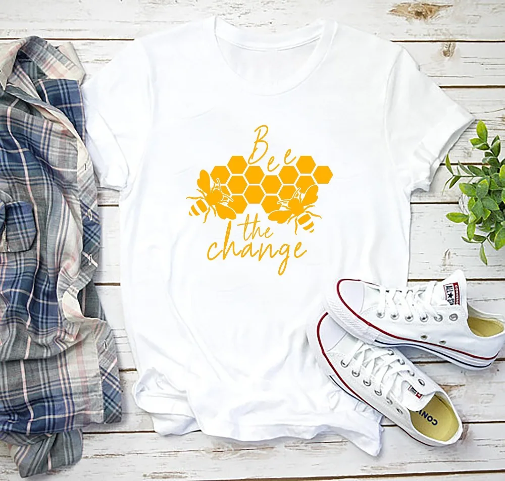 Пчелы изменение футболка tumblr camisetas Графический в винтажном стиле гранж женские