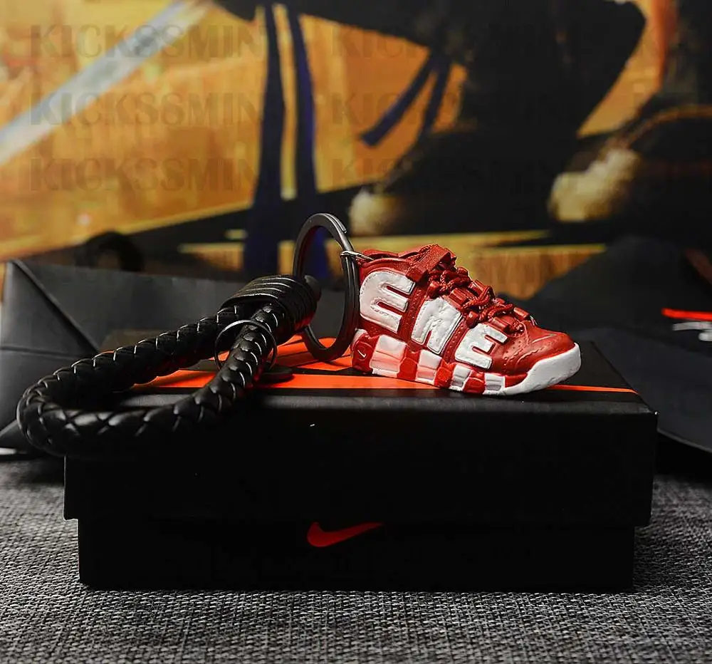 sk048-2 a shoe DIY Jordan Ретро OG Air Jordan " Белый Красный uptempo" 3D модель кроссовок Брелок сумка коробка кулон пара Кукла аксессуар - Цвет: sk048-2 a shoe