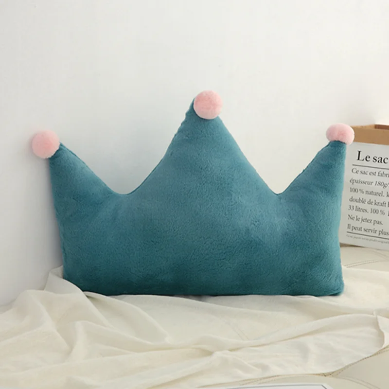 Big Green Crown Мягкая подушка для детской комнаты, дивана, звезды, облака, сердца, короны, треугольники, подушки для дома, путешествий, детская комната, декоративные игрушки, для детского душа, вечерние, подарок - Цвет: Big Green Crown