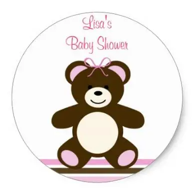 

1.5inch Pink Chocolate Teddy Bear Envelope Seals Stickers