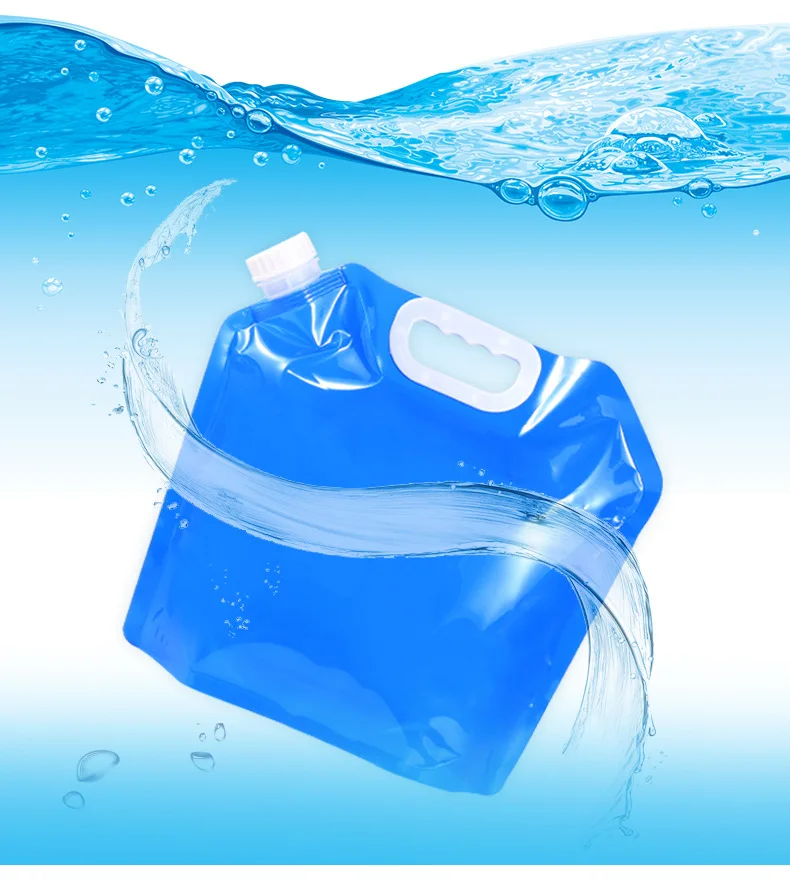 Outdoor Portable 5L 10L Large Folding Water Bag Car Water Storage Bag Emergency Water Storage Bag Camping Hiking Portable Bucket