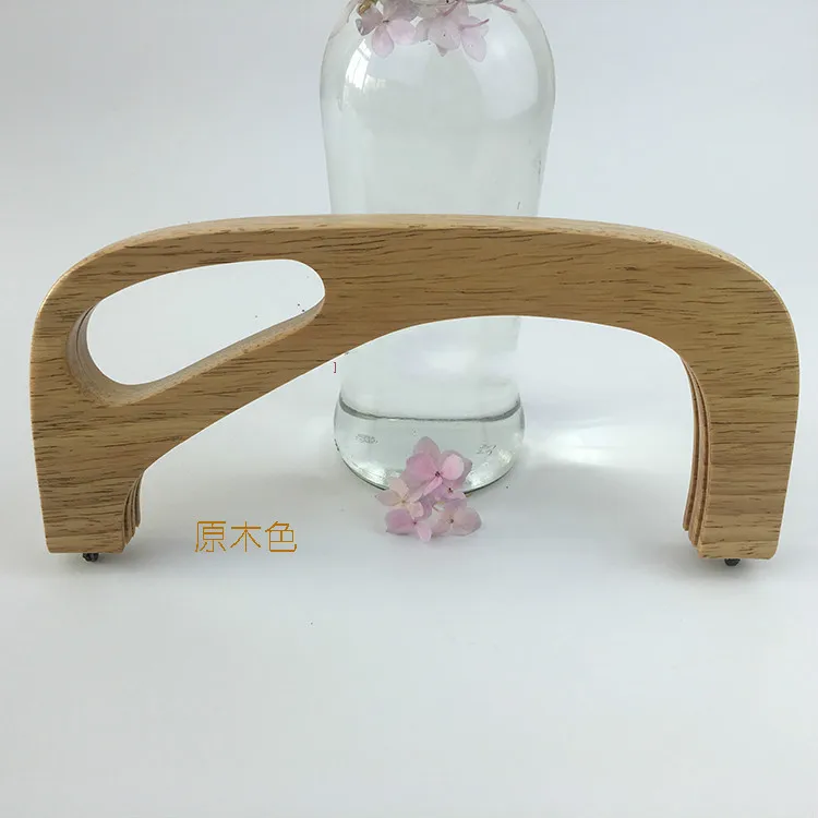 25 см природа деревянная рамка под кошелек сумка вешалка застежка Diy аксессуары для сумок Obag ручка деревянная сумка части кошельки и сумки - Цвет: Nature