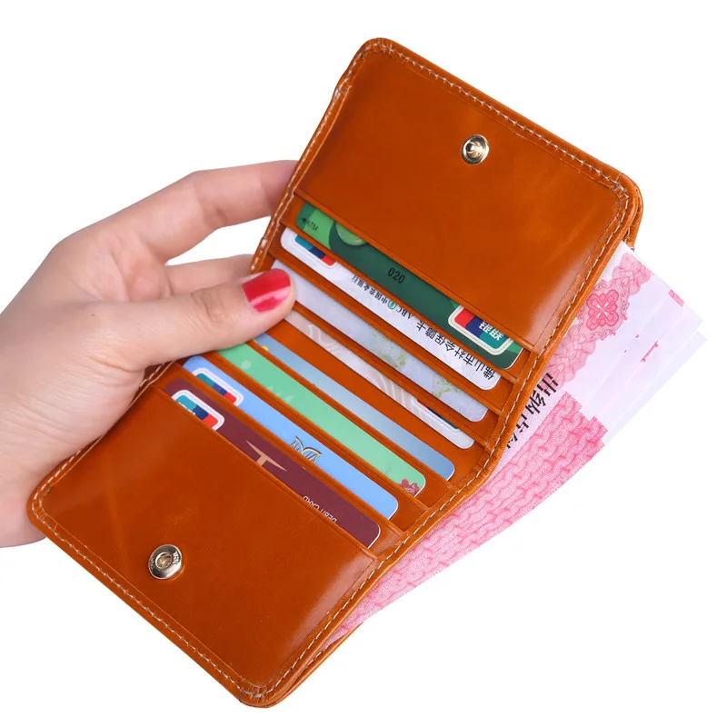 Gesenmo RFID Кошелек для монет масло воск держатель для карт короткий женский кошелек сменный кошелек
