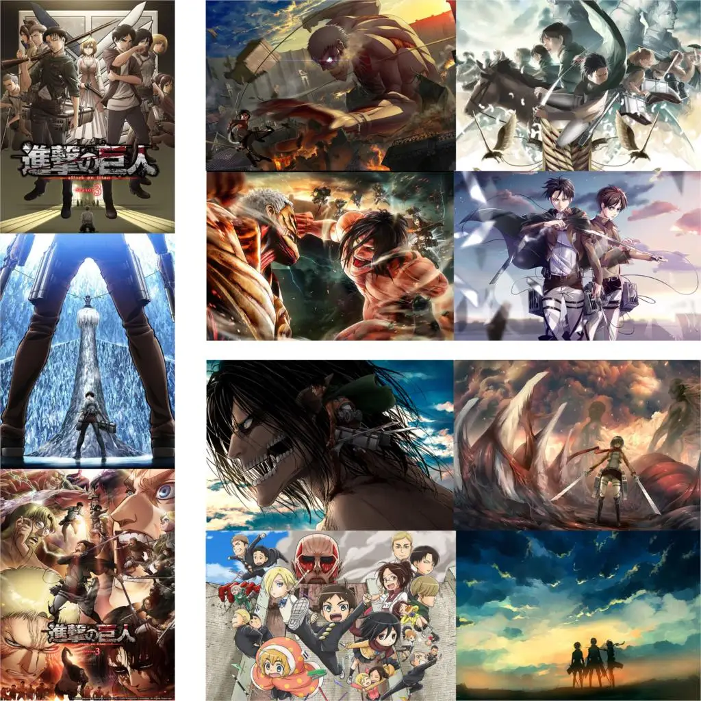 

attack on titan season 3 posters home decoration vivid color glossy paper prints