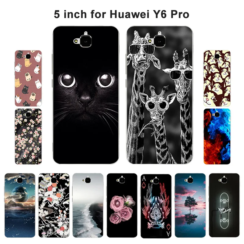 Мягкий чехол для Huawei Y6 Pro / Honor Play 5X Enjoy 5 Holly 2 Plus силиконовый блестящий с рисунком 4C