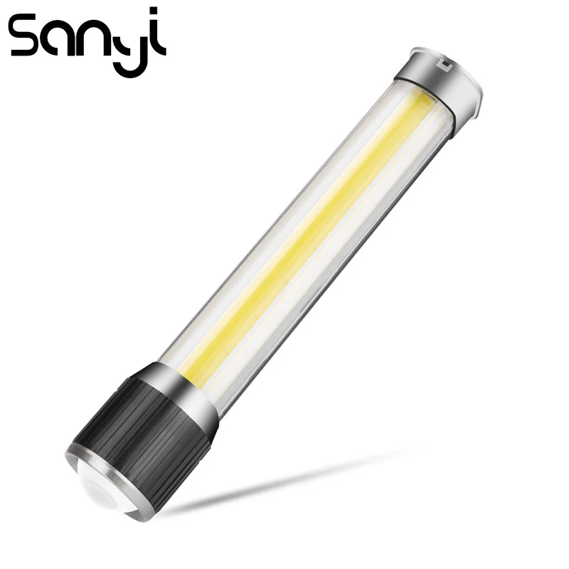 

SANYI 3800LM Flashlight Torch T6 LED Double Switch Design Linterna 7 Modes Rechargeable Flashlights for Hunting Cycling Climbing