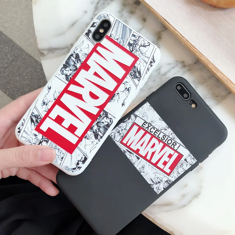Модные 3D тисненые Мстители сгущенные скраб ТПУ чехол для iPhone 6 6splus 7 8 plus X Xs Max XR
