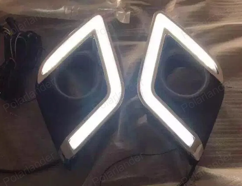 Светодиодный дневные ходовые огни для T/oyota H/ILUX R/EVO 15 16 противотуманных фар
