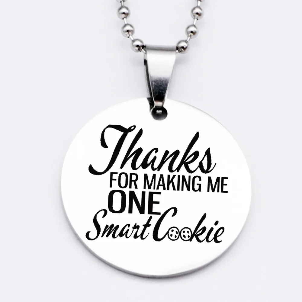 2018 Новое прибытие Rornd письмо ожерелье брелок один Смарт печенья Спасибо Подарки