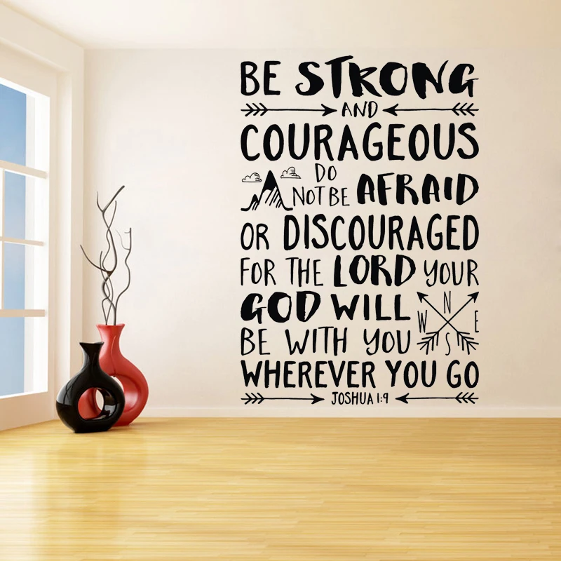 Be Brave Strong And Courageous Seek Adventure Truth Wall Stickers for Nursery Living Room Vinyl Decals Bedroom K237 | Дом и сад