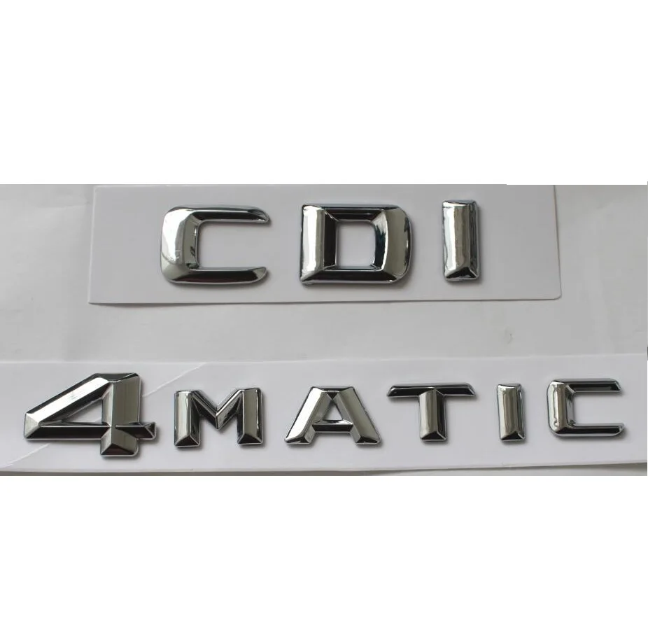 

Chrome " CDI 4MATIC " Car Trunk Rear Letters Letter Words Badge Emblem Emblems Decal Sticker for Mercedes Benz Mercedes-Benz AMG