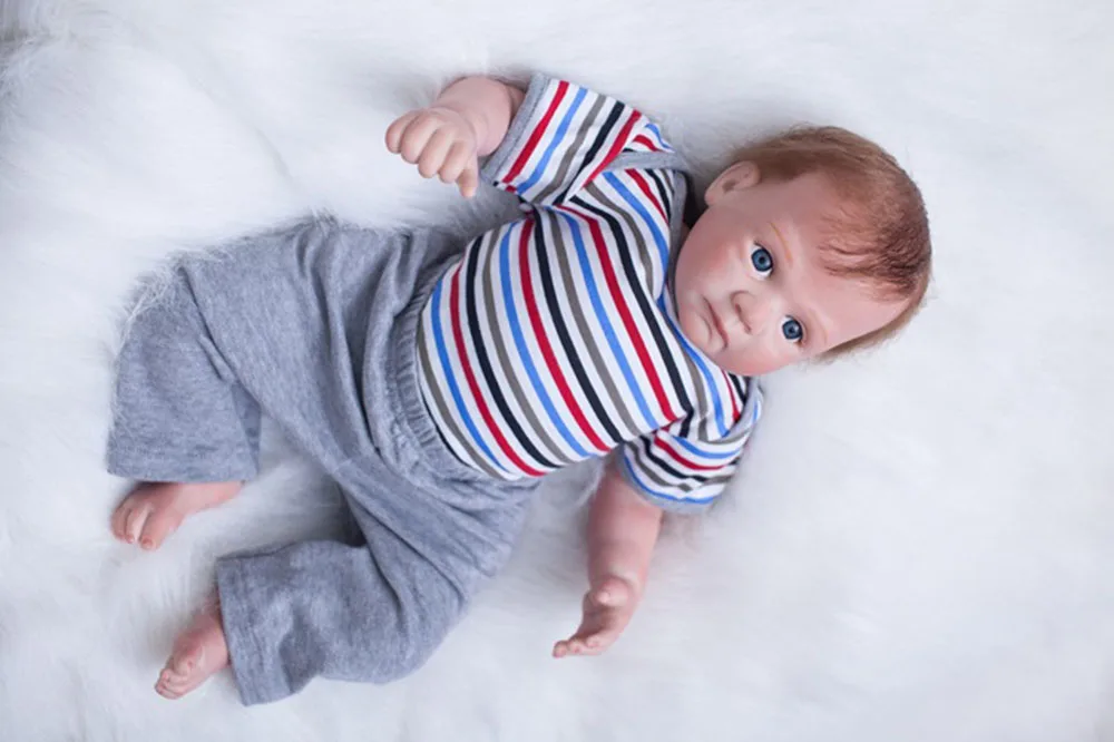 WOLDOL 20 дюймов мода силиконовые тела Реалистичного Reborn Baby куклы живые возрождается