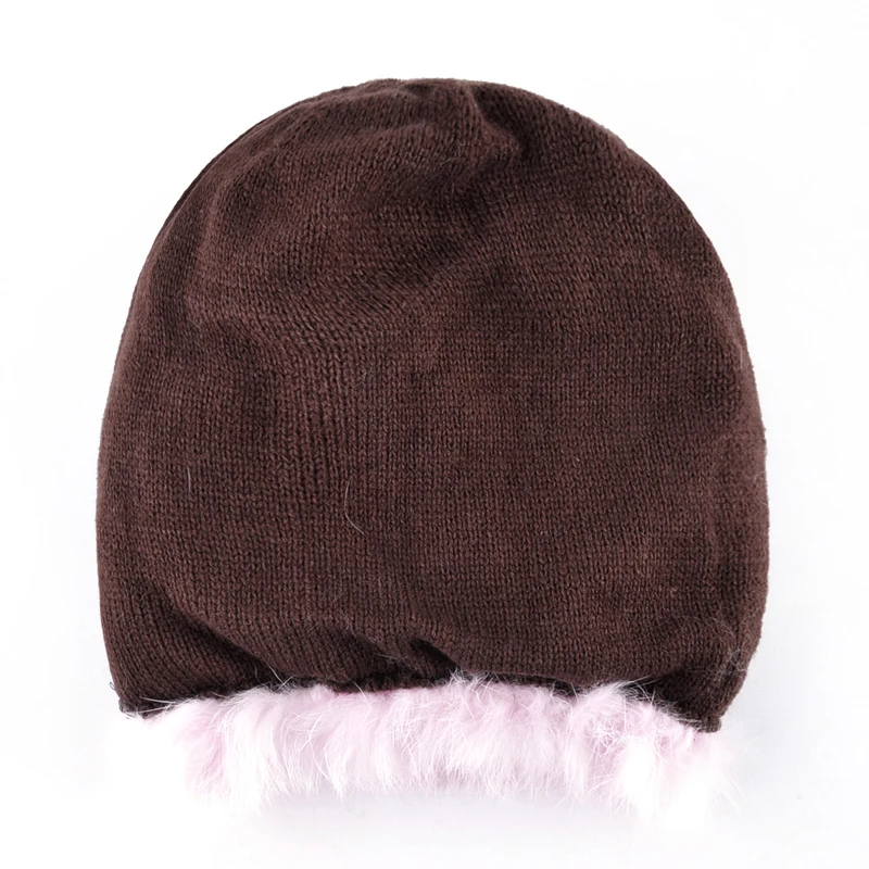 Зимние вязаные шапки для женщин 2017 женские облегающие женская вязаная меховая