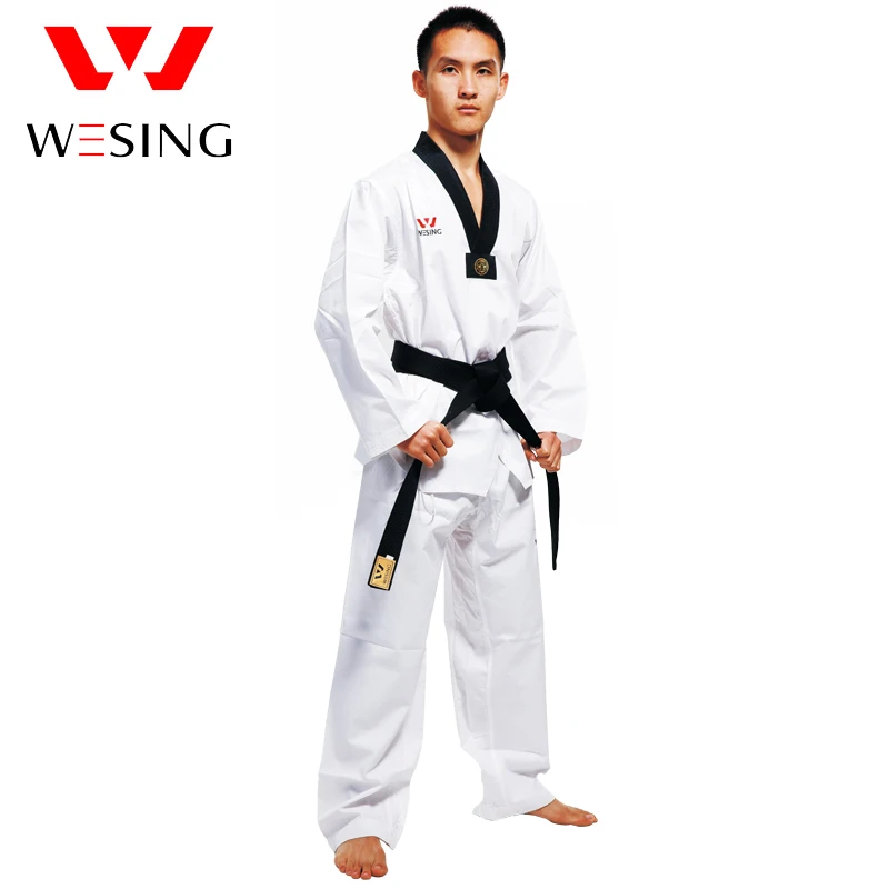 Wesing униформа для тренировок в тхэквондо детей взрослых с черным поясом большого